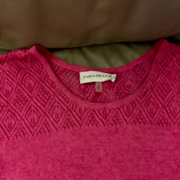 EVAN PICONE Fuchsia Pink Lightweight Sweater SET womens XL Cardigan Tank top - Picture 2 of 4